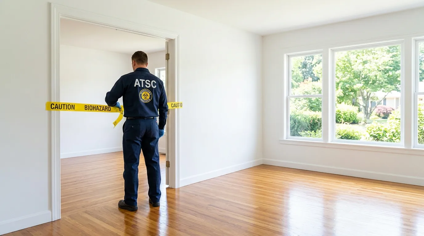 Certified biohazard cleanup crew performing Decomposition Cleanup in Southington